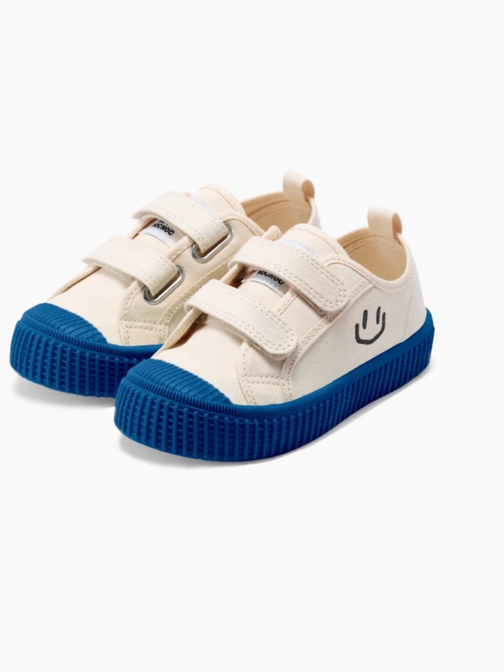 HAPPY NOCNOC Kids Canvas Velcro Sneakers with Blue Sole. Size 24